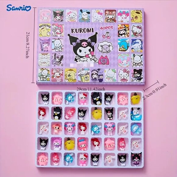 Sanrio Kuromi Hello Kitty & Friends Keychain 40 pcs Advent Calendar Mystery Set - Picture 3 of 5